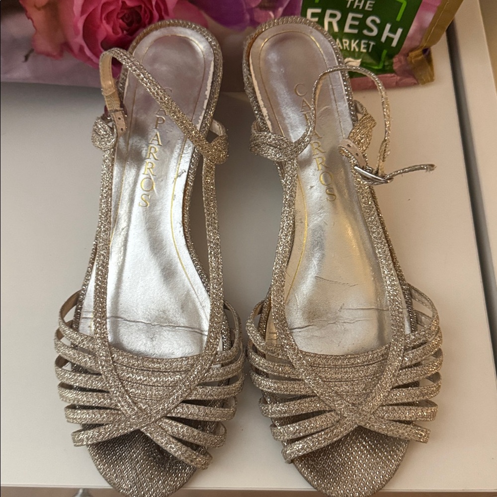 Silver Strappy Heels